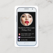 iphone頭が切れるソーシャルメディアの写真qrコードchic 名刺 (正面)