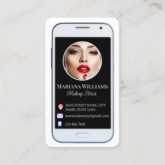 iphone頭が切れるソーシャルメディアの写真qrコードchic 名刺 (正面)