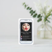 iphone頭が切れるソーシャルメディアの写真qrコードchic 名刺 (スタンド正面)