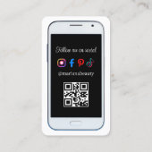 iphone頭が切れるソーシャルメディアの写真qrコードchic 名刺 (裏面)