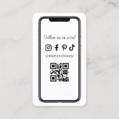 iphone頭が切れるソーシャルメディアフォトqrコード 名刺 (裏面)