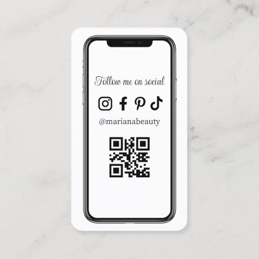 iphone頭が切れるソーシャルメディアフォトqrコード 名刺 (裏面)