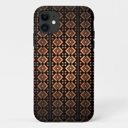 iPhone5オレンジ黒くアステカな種族パターン Case-Mate iPhoneケース (裏面)