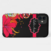 iPhone5ガーリーで抽象的な熱帯花のモノグラム Case-Mate iPhoneケース (裏面(横))