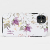 iPhone5ガーリーな紫色のラベンダーの花柄のモノグラム Case-Mate iPhoneケース (裏面(横))