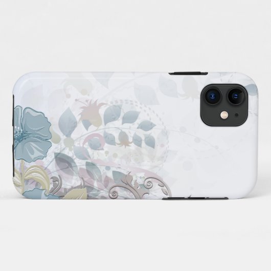 iPhone5抽象的で青いピンクの水彩画の花柄の箱 Case-Mate iPhoneケース (裏面(横))