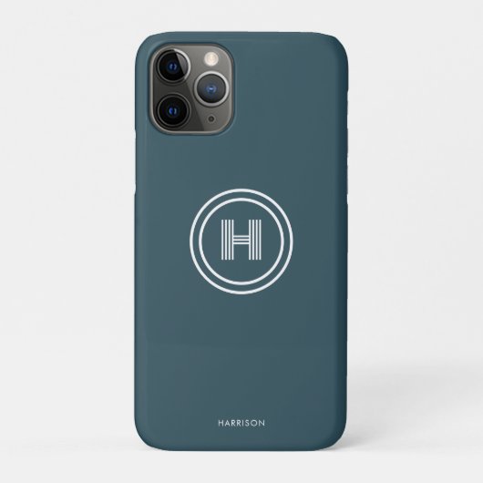 iPhone カバー | モダン シンプル モノグラム (裏)