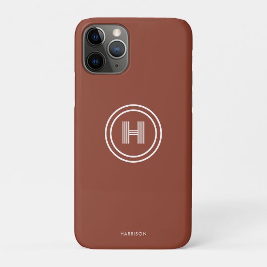 iPhone カバー | モダン シンプル モノグラム (裏)