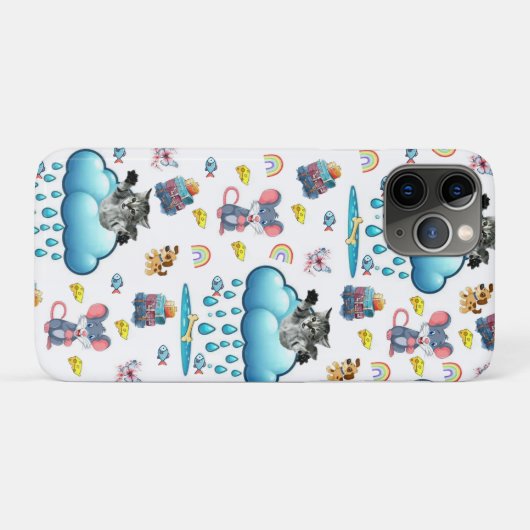 iPhone カバー 犬 ネズミ 魚 虹 猫 (裏面(横))