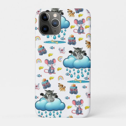 iPhone カバー 犬 ネズミ 魚 虹 猫 (裏)