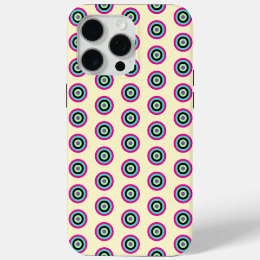 iPhone カラフル 15 Pro Maxの明るい円ケース Case-Mate iPhoneケース (裏面)