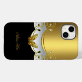 iPhone グリーン ゴールド ブラック ホワイト 蝶 Case-Mate iPhoneケース (裏面 (横))