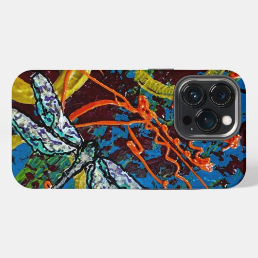 iPhone トンボ 抽象柄 カー iPhoneケース (裏面横)