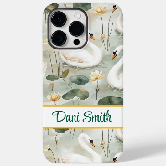 iPhone パーソナライズされた 14 Pro Maxケーススワン Case-Mate iPhoneケース (裏面)