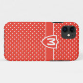 iPhone モノグラムの 5ケース、赤い水玉模様 Case-Mate iPhoneケース (裏面(横))