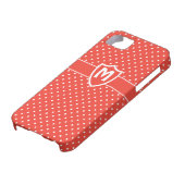 iPhone モノグラムの 5ケース、赤い水玉模様 Case-Mate iPhoneケース (下部)
