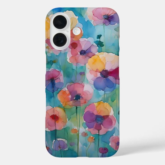 iPhone 水彩花柄 パステルケース Case-Mate iPhoneケース (裏面)