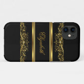 iPhone 高級感のあるゴールドの花柄デザイン Case-Mate iPhoneケース (裏面(横))