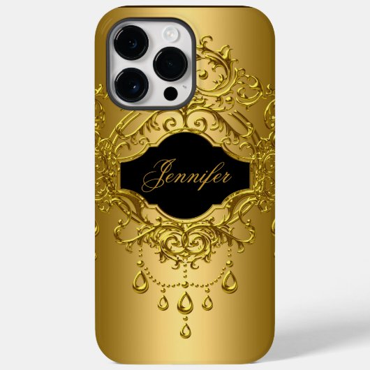 iPhone 高級感のあるゴールド ブラック Case-Mate iPhoneケース (裏面)