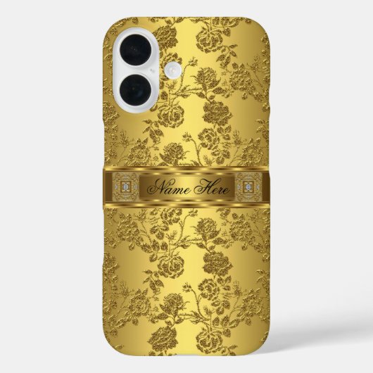 iPhone 高級 ゴールド ダマスク 花柄 Case-Mate iPhoneケース (裏面)
