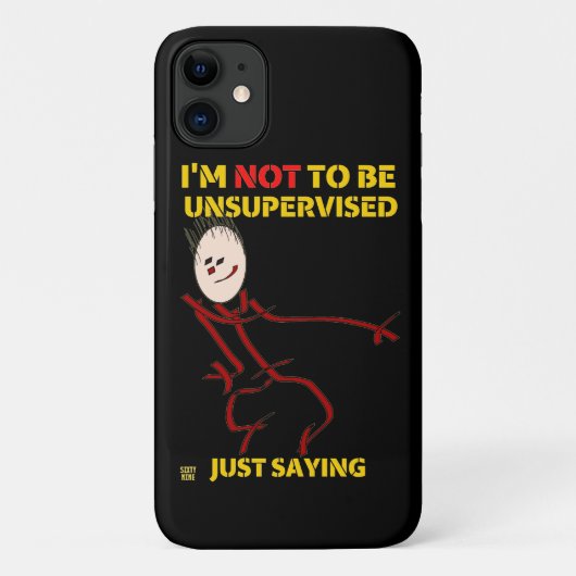 iPhone 11おもしろいの電話ケース「監視なし」 Case-Mate iPhoneケース (裏面)