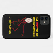 iPhone 11おもしろいの電話ケース「監視なし」 Case-Mate iPhoneケース (裏面(横))