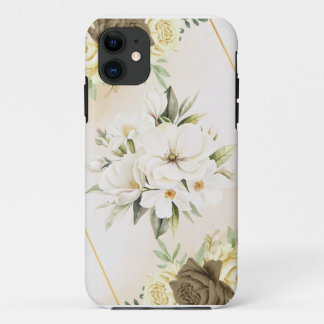 iPhone 11 カバー 水彩花柄