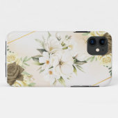 iPhone 11 カバー 水彩花柄 (裏面(横))