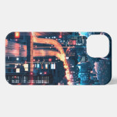 iPhone 11-15アニメケース：「Cityscape Sunset」。 iPhoneケース (裏面横)