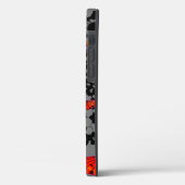 iPhone 12 オレンジ バタフライ アンティークブラック レース Case-Mate iPhoneケース (裏面 / 左)
