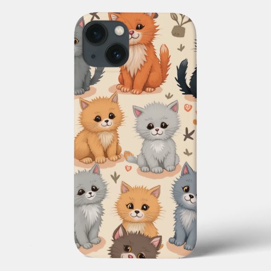 iPhone 13ケースかわいい子猫パターン Case-Mate iPhoneケース (裏面)