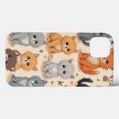 iPhone 13ケースかわいい子猫パターン Case-Mate iPhoneケース (裏面 (横))