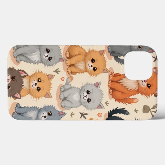 iPhone 13ケースかわいい子猫パターン Case-Mate iPhoneケース (裏面 (横))