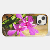 iPhone 13ケースピンクの蘭 iPhoneケース (裏面横)