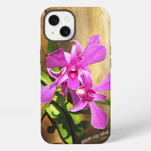 iPhone 13ケースピンクの蘭 iPhoneケース (裏面)