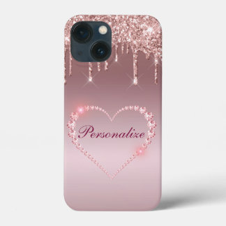 IPhone 13ケースピンクダイヤモンド 13 Miniケース