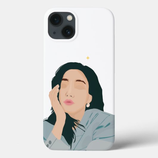Iphone 13ケース用の女性イラストレーションケース Case-Mate iPhoneケース (裏面)