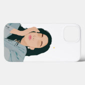 Iphone 13ケース用の女性イラストレーションケース Case-Mate iPhoneケース (裏面 (横))
