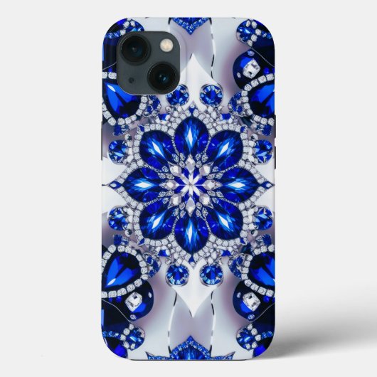 iPhone 13ケース – 青い白と一致 Case-Mate iPhoneケース (裏面)