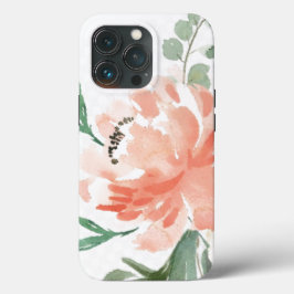 iPhone 13 Pro カース - 水彩ピオニー ピンク Proケース