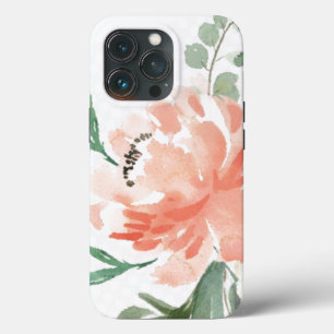 iPhone 13 Pro カース - 水彩ピオニー ピンク Proケース