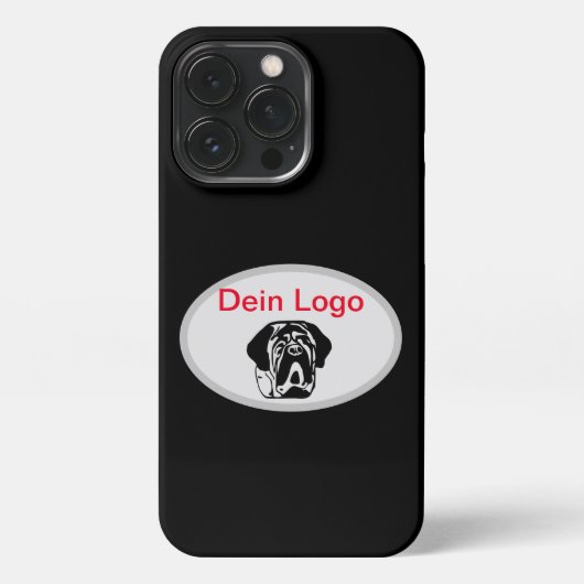 iPhone 13 Pro Hülle Dein Bild Mastiff Bulldog Logo iPhoneケース (裏面)