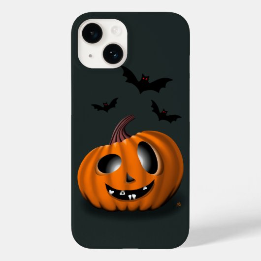 Iphone 14カボチャ付きハロウィンおもしろいケース Case-Mate iPhoneケース (裏面)