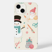 iPhone 14ケース – 猫雪だるま Case-Mate iPhoneケース (裏面)