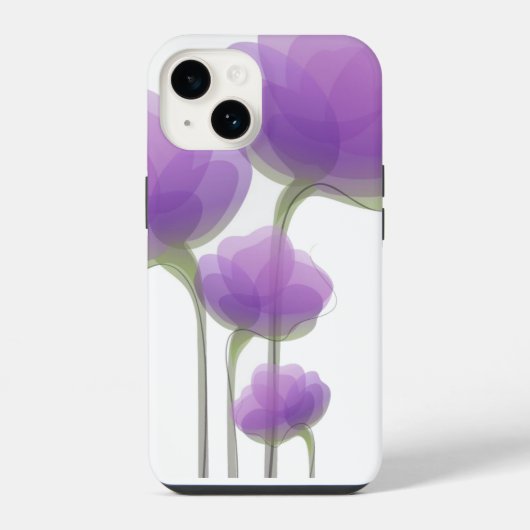 iPhone 14ケース - 紫の花 iPhoneケース (裏面)