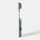 iPhone 14シンプルケースのターコイズタータンチェックパターン iPhoneケース (左側面)