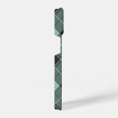 iPhone 14シンプルケースのターコイズタータンチェックパターン iPhoneケース (右側面)