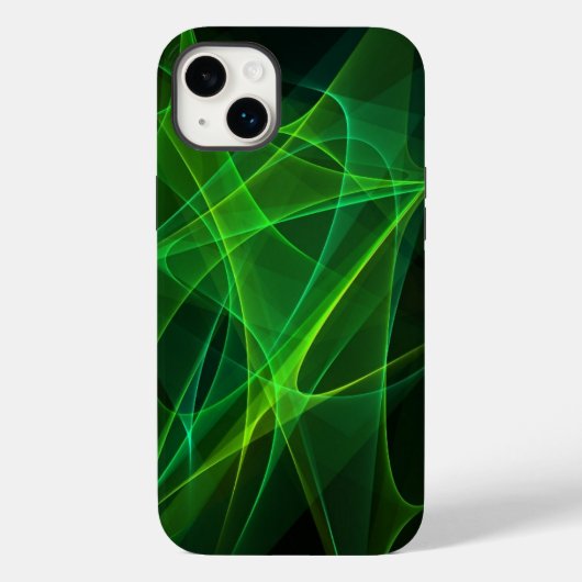 iphone 14抽象芸術ブラックグリーンケースプラス Case-Mate iPhoneケース (裏面)