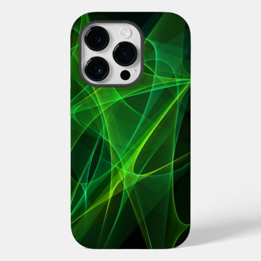 iphone 14抽象芸術ブラックグリーンケースプロ Case-Mate iPhoneケース (裏面)
