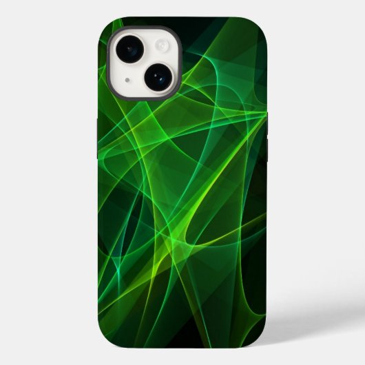 iphone 14抽象芸術黒グリーンケース Case-Mate iPhoneケース (裏面)
